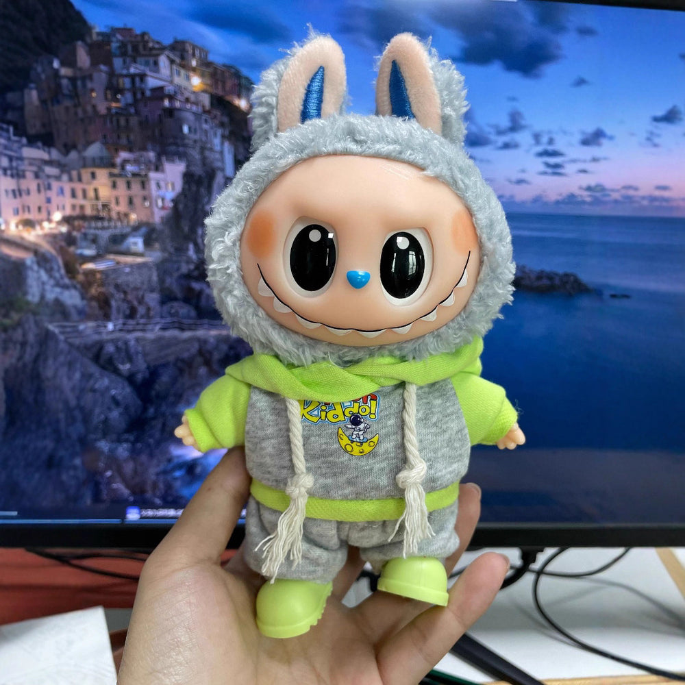 Clothing only, suitable for 17cm labubu first and second generation plush dolls, etc. can be used to dress up and change outfits