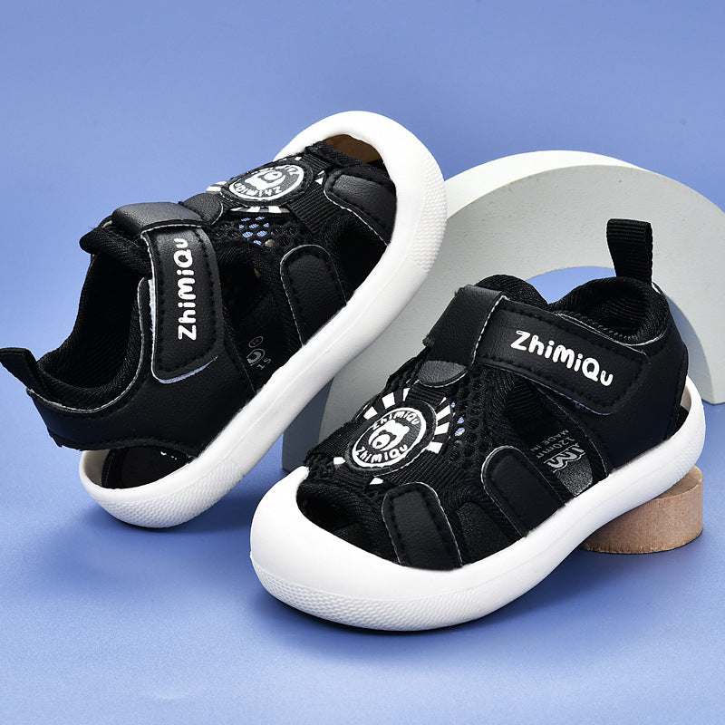 Baby sandals for boys, summer first walker shoes, 0-1-2 years old infant anti-slip soft sole mesh shoes for babies and toddlers, baby girl shoes