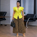European and american cross-border women's fashion:  summer new arrival - elegant solid color asymmetrical vest top and pleated wide-leg pants set