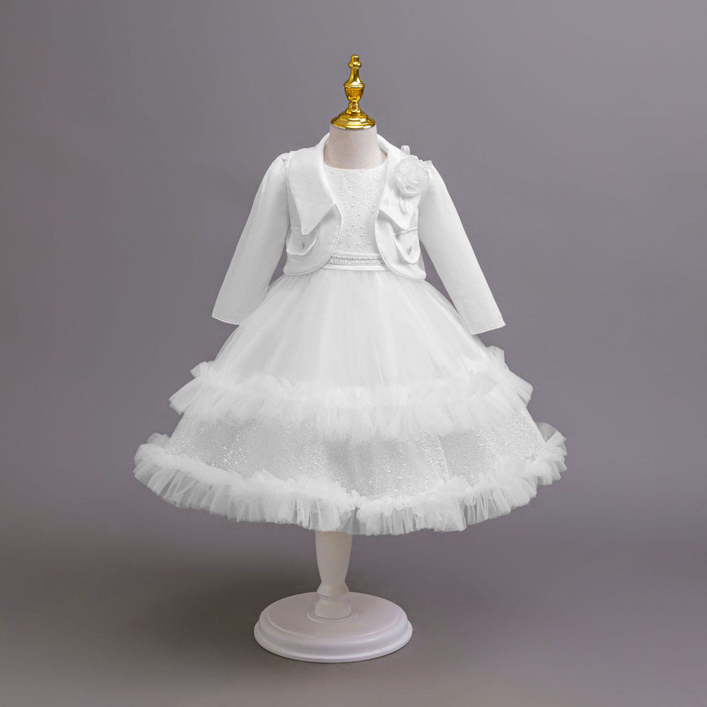 New arrival: three-piece children's formal dress set - lace princess dress for flower girls, model dress, kids dress