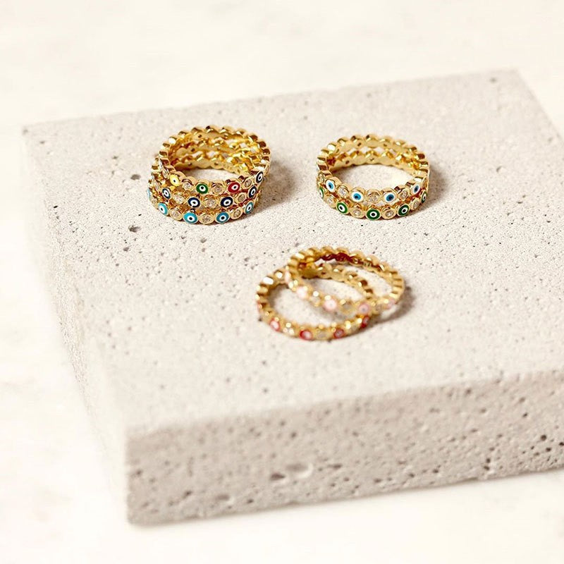 Ring set wholesale cross-border niche high-end gold-plated diamond closed hand jewelry women's light luxury exaggerated accessories finger ring
