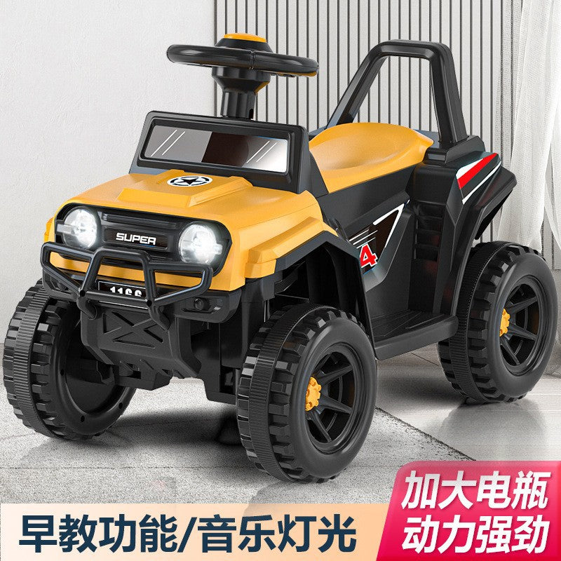 New children's seated electric motorcycle four-wheeler boys and girls battery car children's charging remote control toy car