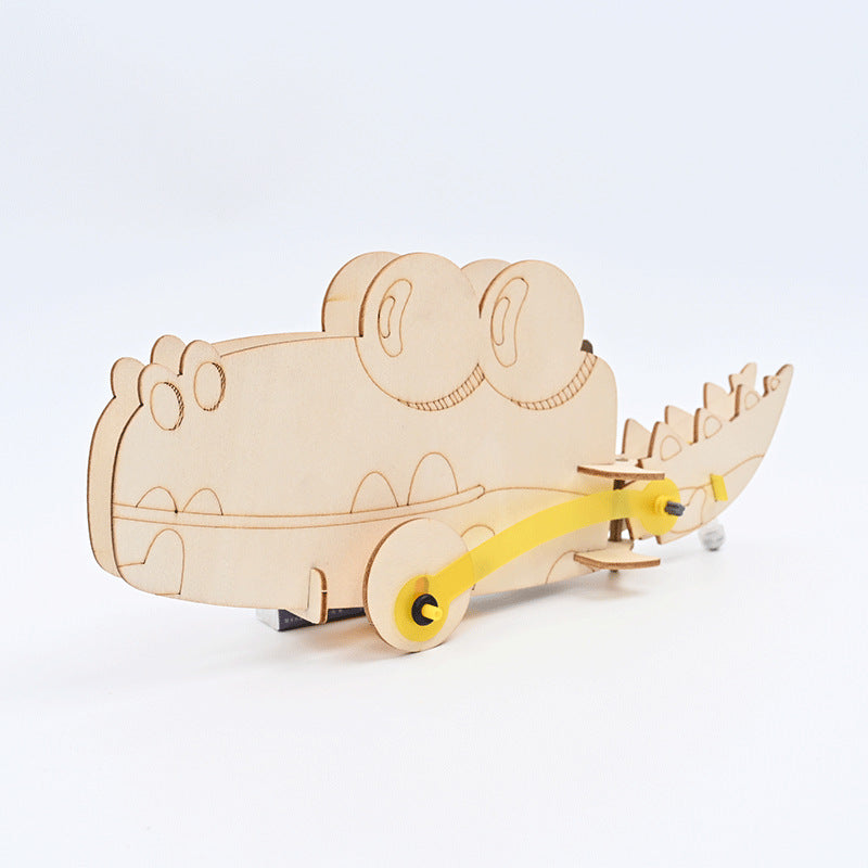 Little crocodile, bionic rocking crocodile handmade DIY splicing technology small production puzzle science small experiment material package