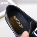 Vancahao kids' british style black leather loafers -  spring/autumn new collection - girls' fashion slip-ons