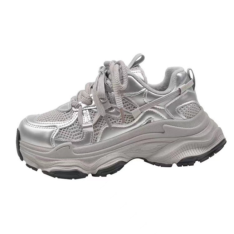 Fleece-linedplatform shoesthick soledad shoes women's 2025fall and winternew arrivalpetitesheight increasing shoeseasiest for matchcasualsneakers