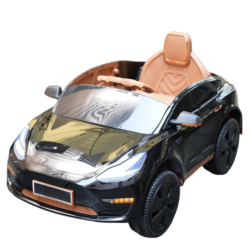 New children's electric car four-wheel car with remote control baby toy car charging can sit and swing stroller toy