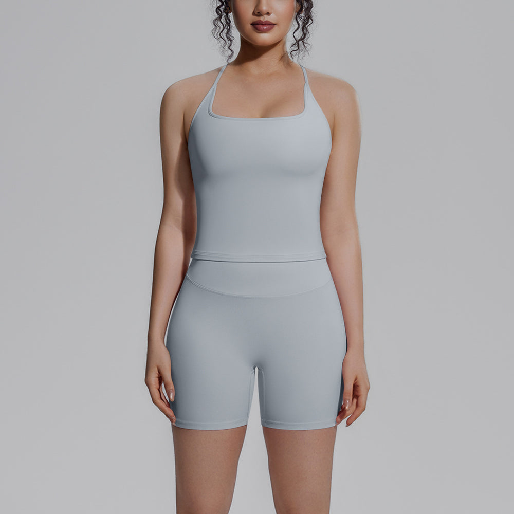 New nude feel racerback compression workout set - high waist, butt-lifting pilates & yoga activewear set