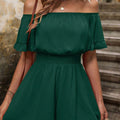 women's fashion:  summer new arrival - off-the-shoulder jumpsuit with ruffle trim