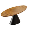Source factory personalized wholesale medieval style high-end oval dining table for home round table dining table oak color rounded table
