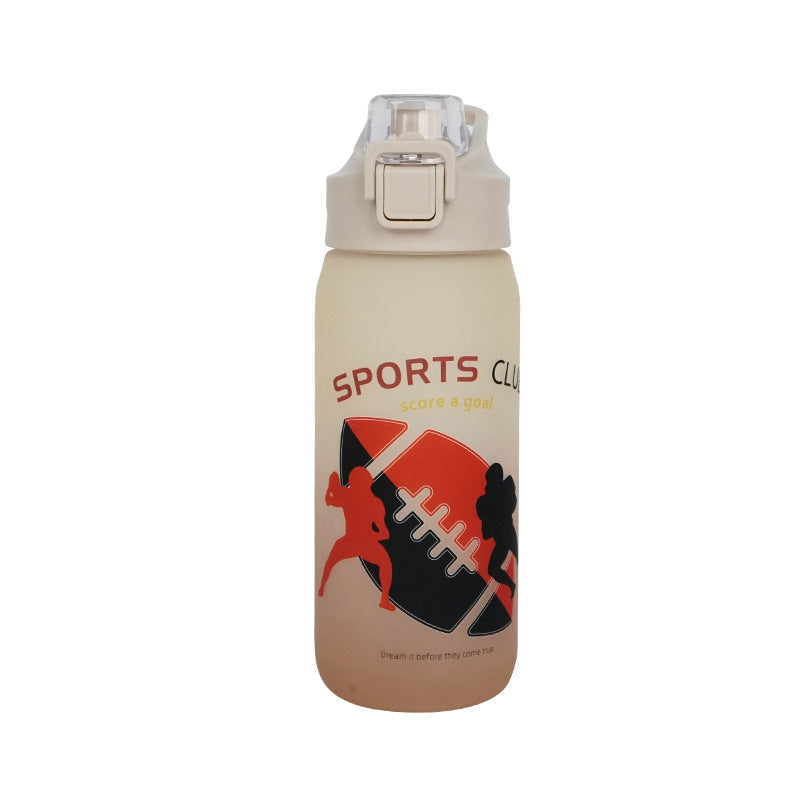 Outdoor sports water cup, food-grade, large-capacity, leak-proof, pop-up lid, fitness water bottle, good-looking, portable plastic cup for outings