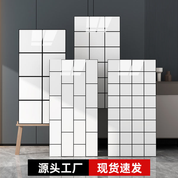 Wholesale imitation tile wallpaper self-adhesive thickened imitation tile sticker lattice store special Nordic wall decorative wallpaper waterproof