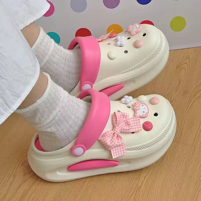 Dopamine baotou drag girl summerthick soleoutwearpopularheight increasingslimming lookfashioneasiest for match beach crocsins