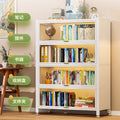 Dustproof iron art flip-door bookcase for home, living room, bedroom, multi-layer floor storage cabinet, student and children's bookshelf organizer