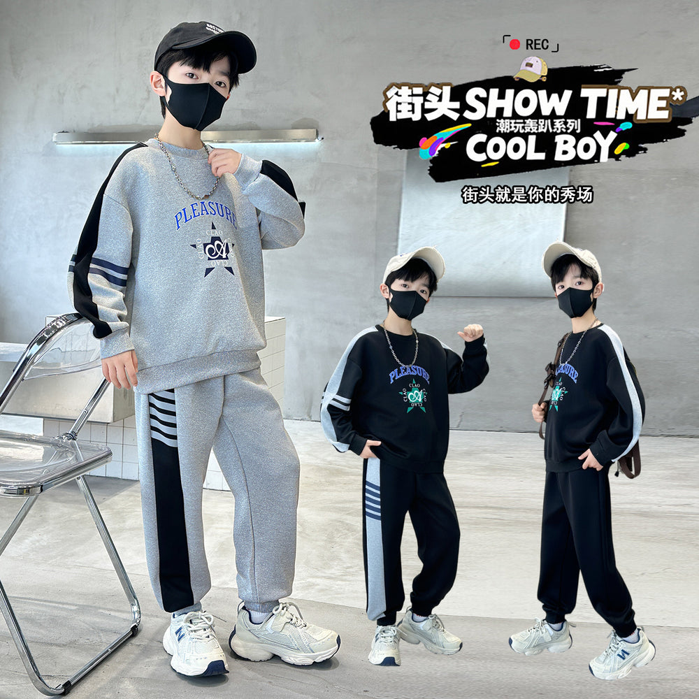 Boys' casual hoodie set - new  spring/autumn collection - kids' two-piece outfit - boys' activewear - spring fashion - trendy brand