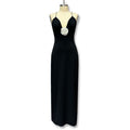 European and american style cross-border  new arrival: sexy and elegant v-neck spliced backless chiffon maxi dress for women
