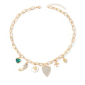 Wholesale heart necklaces: european & american cross-border fashion jewelry, unique & affordable luxury, high-end floral gemstone accessories, choker necklaces