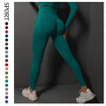 Spring/summer new solid color knitted seamless peach lift high-waisted yoga leggings for women - tummy control, butt enhancement, running, workout, and fitness
