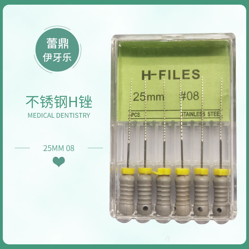 Dental H file K file Enlarged needle Root canal Stainless steel file Nickel titanium file R file One box of six boxed manometry needles Hand use