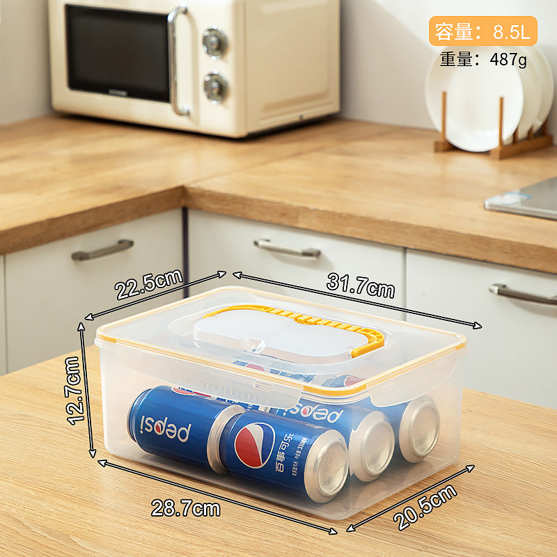 Food grade refrigerator storage fresh-keeping box, transparent food freezing sealed box with lid, kitchen vegetable egg storage box