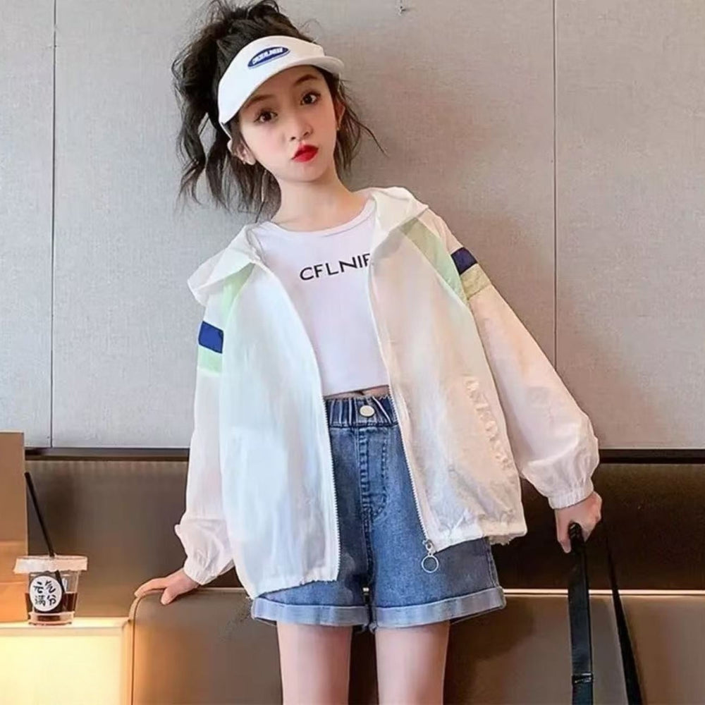 Boys' summer sun protection clothing jacket  new style children's lightweight mid-to-large size kids summer sunscreen jacket