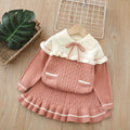 Girls' sweater two-piece set:  autumn/winter new korean style fashionable baby girl knitted long-sleeve pullover and skirt set