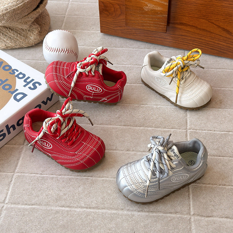 ins children's moral training shoes 2025 spring and autumn new Korean version girls soft-soled Forrest Gump shoes boys casual sports shoes