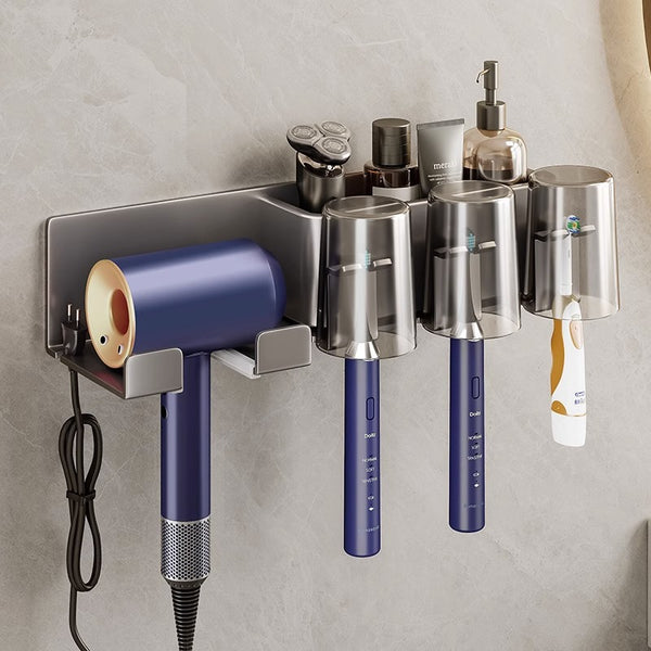 Electric toothbrush, shelf, hair dryer, integrated bathroom, bathroom for the whole family, no punching, wall-mounted mouthwash cup, toothset.