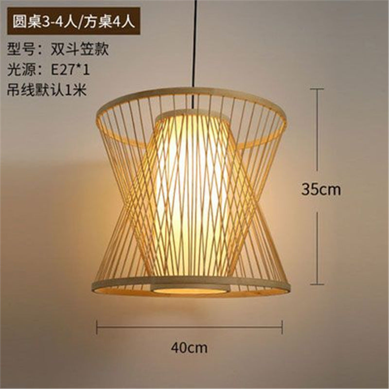 Lantern Bamboo Art Chandelier Bar Bed and Breakfast Tea Room Hot Pot Restaurant Hotel Simple Japanese Restaurant Bamboo Catering Shop Lighting