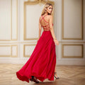 2025 spring collection: new european and american style women's spaghetti strap backless sexy slit evening party gown dress