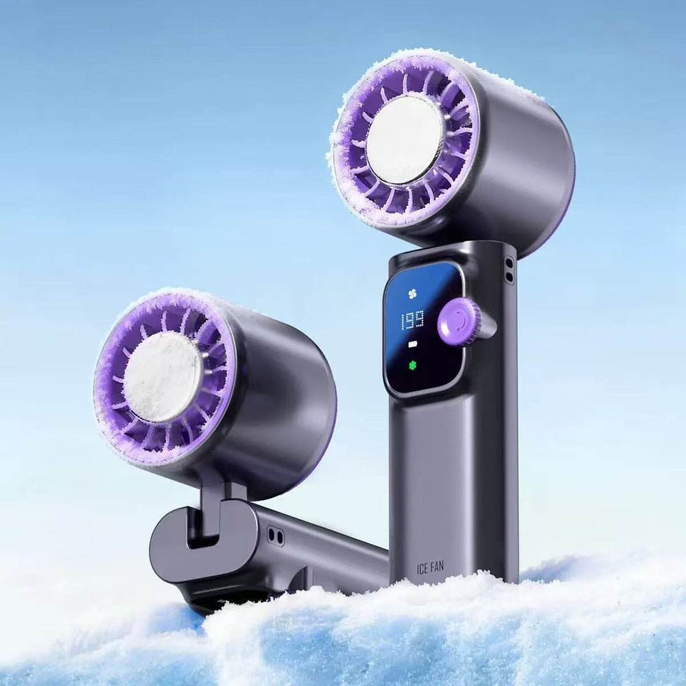 2026 new handheld neck fan with digital display, usb rechargeable, mini portable outdoor camping fan - powerful wind, low power consumption