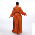 European and american cross-border women's fashion:  summer new arrivals - chic v-neck blouse and high-waisted midi skirt set