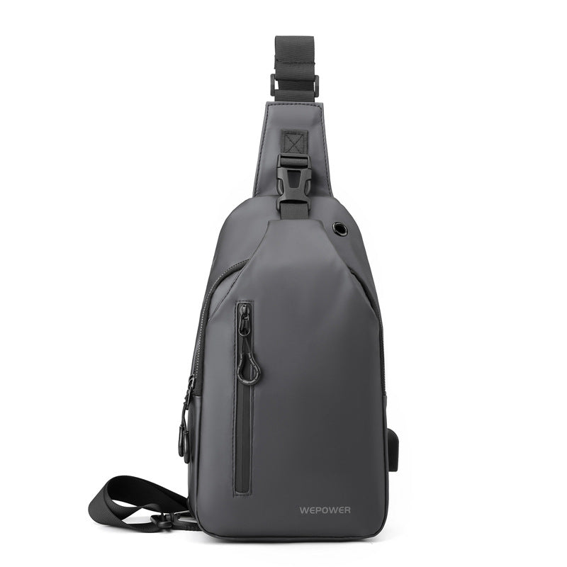 Cross-border new men's breast bag casual large-capacity shoulder messenger bag Korean version locomotive bag anti-splashing trend backpack