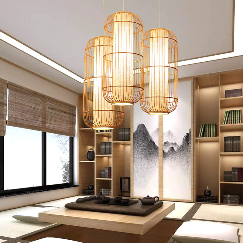 Manufacturer Home Furnishing Bamboo Chandelier Living Room Chinese Tea Room Restaurant Hotel Aisle Tatami Tea House Lighting Energy Saving