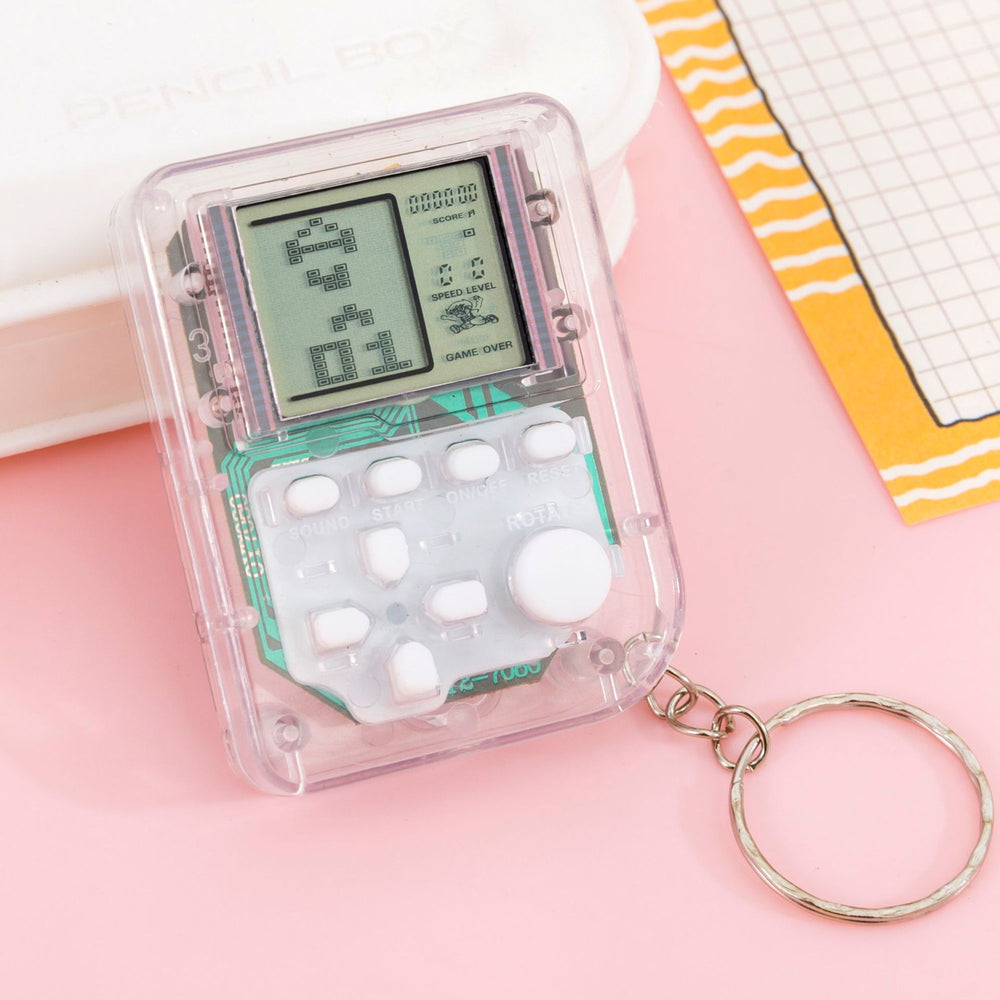 tetris game console keychain - electronic game console bag charm - toy gift - educational puzzle