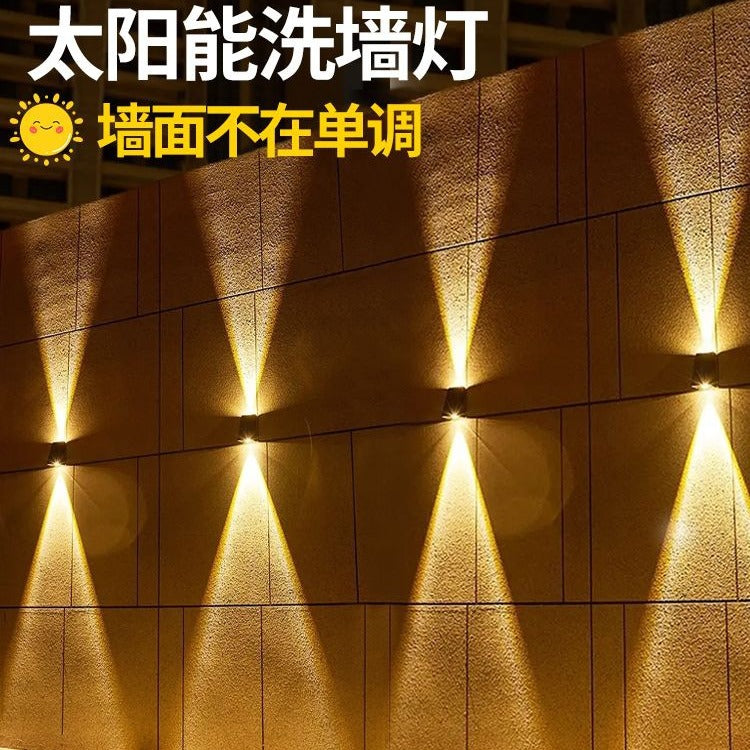 Solar outdoor lights - landscape decorative lighting for courtyards, villas, balconies, gardens, and walls - waterproof outdoor wall lights and wash lights
