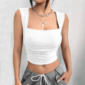 european and american women's slim-fit, figure-flattering, short, sexy, solid color bandeau top/tube top with built-in camisole