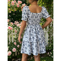 listing: new  original women's elegant floral print ruffle hem dress