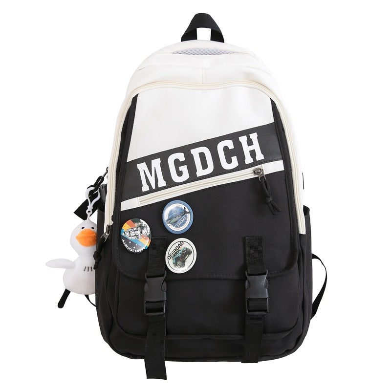 New large-capacity schoolbag female middle and high school students fashion trend backpack computer bag strong and durable backpack
