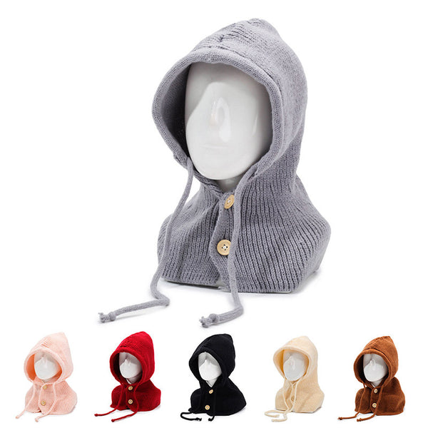 Winter women's wool hat outdoor integrated neck protection shawl knitted hat balaclava hat cold and warm