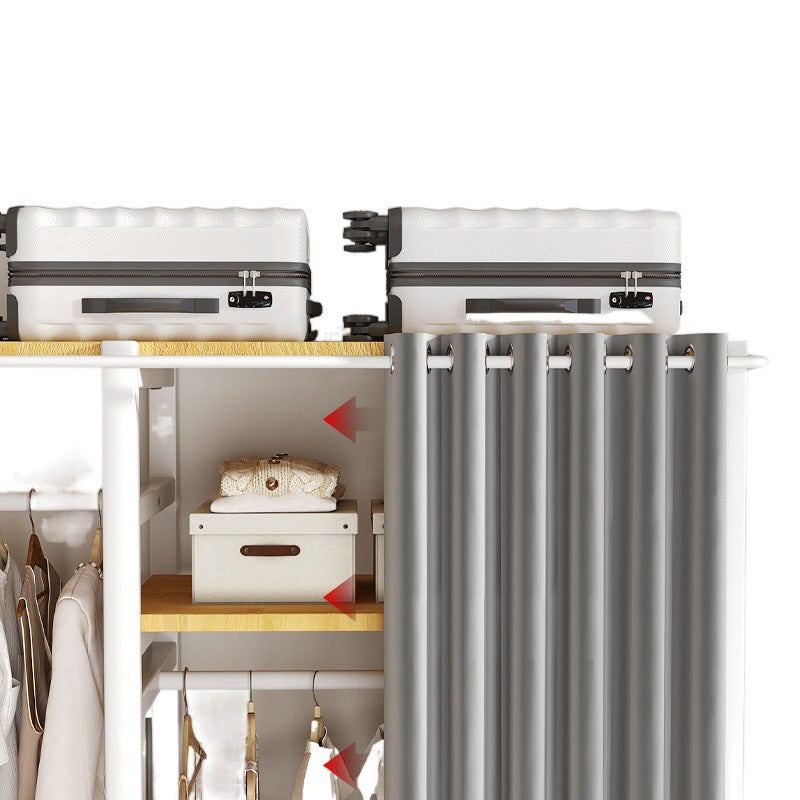 Wardrobe Home Bedroom Simple Assembly Storage Cabinet Rental Room Shelves Strong and Durable Open Wardrobe