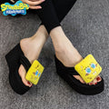 9cm spongebob super high heel summer new soft sole flip-flops women's flip-flops outwear beach vacation sandals