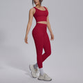 Naked-feel, form-fitting, quick-dry yoga set with a sexy racerback sports bra, high-waisted leggings, and butt-lifting design, perfect for outdoor running and fitness