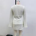<vip客户>European and american style sexy women's hollow-out see-through knitted mini skirt two-piece set</vip客户>