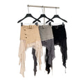 Retropatchworkasymmetrical a-line ribbon skirt for women summerk-stylehigh waistslimming looksexy style holiday short skirt