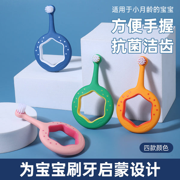 Chinese card-mounted children's soft-bristled toothbrush, bristled embedded children's toothbrush 1-6 years old baby children's training toothbrush