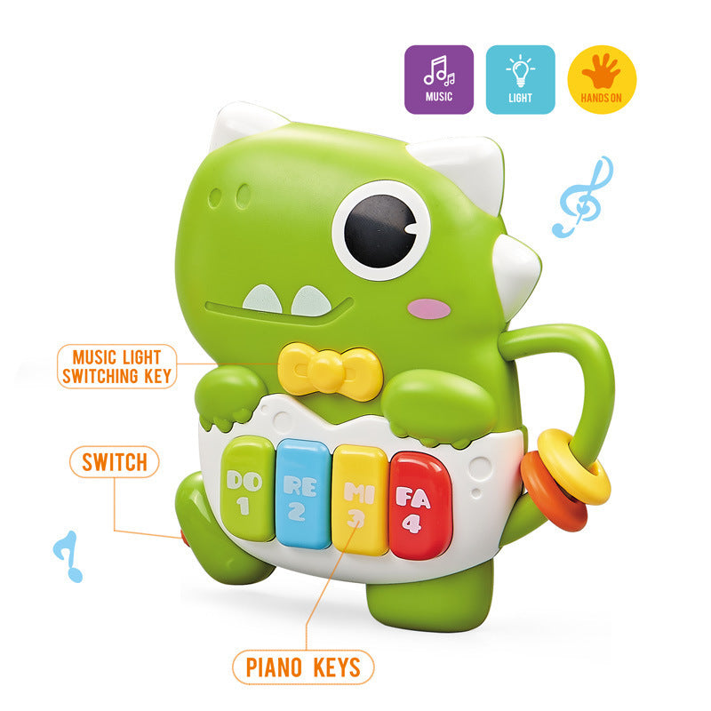 Cross-border  South East Asia Hot-selling, baby sound and light dinosaur piano children's cartoon electronic organ toy music flash