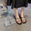 2024 new fashion crystal clear anti-odor summer outdoor wear exquisite bathroom home bathing non-stinky foot slippers