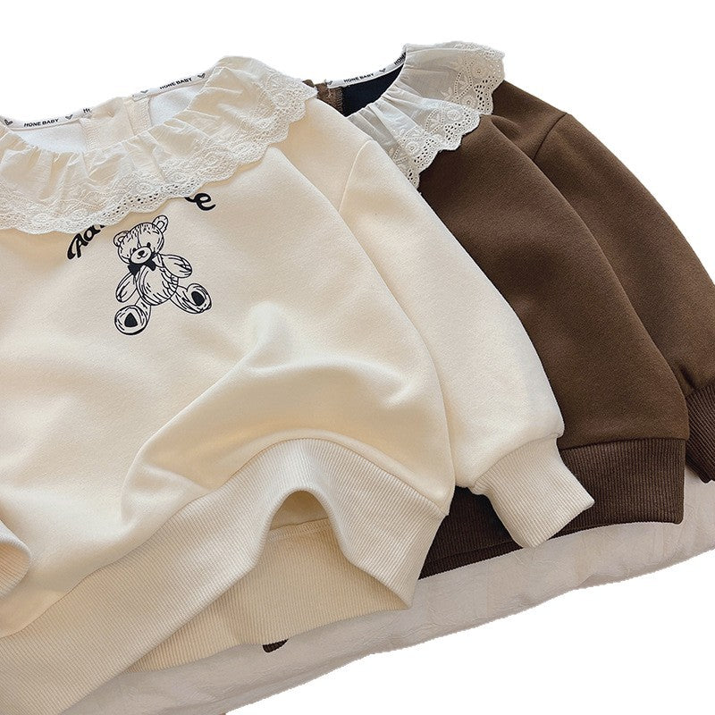 Kids' & teens' new autumn sweatshirt, sizes 110-160, stylish base layer, cartoon long sleeve, sweet & trendy tee for girls