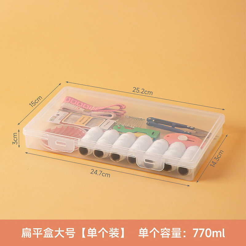needle and thread plastic transparent storage box with lid drawer can be stacked needle box household mirror cabinet desktop storage box wholesale
