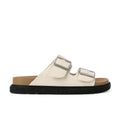 2024 new korean style chunky platform birkenstock-style sandals - women's fashionable square buckle double strap non-slip thong sandals for outdoor wear